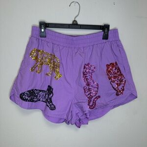 Queen of sparkles tiger shorts
